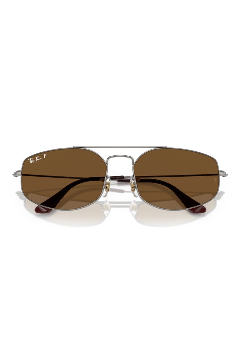 Explorer V 60mm Polarized Irregular Sunglasses, Alternate, color, GUNMETAL