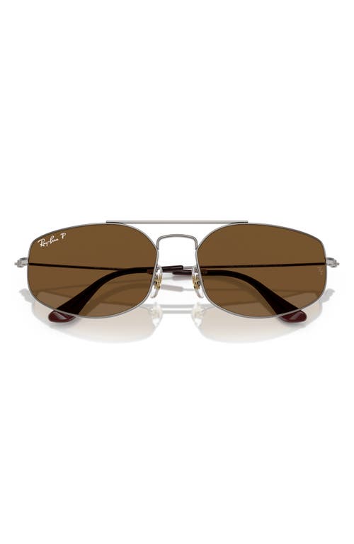 Ray Ban Ray-ban Explorer V 60mm Polarized Irregular Sunglasses In Gunmetal