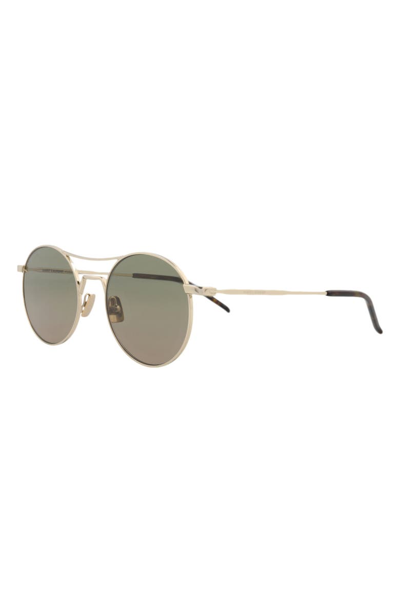 Saint Laurent 51mm Gradient Aviator Sunglasses, Alternate, color, Gold Gold Green