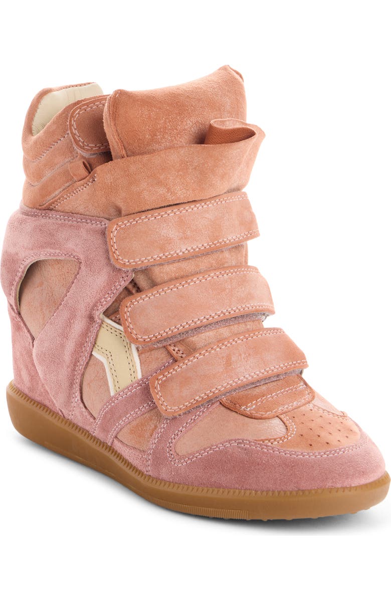Isabel Marant Bekett Hidden Wedge High Top Sneaker, Main, color, Disy Desert Pink/ Sunset Clay