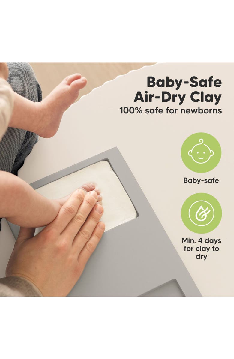 KeaBabies Baby Handprint & Footprint Keepsake Duo Frame, Alternate, color, Cloud Gray