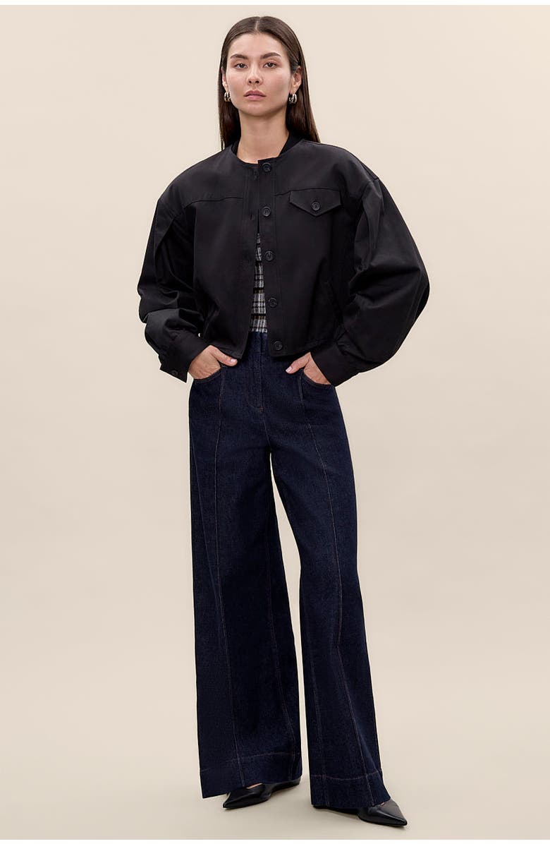 Rebecca Taylor Aria Twill Jacket, Alternate, color, Black