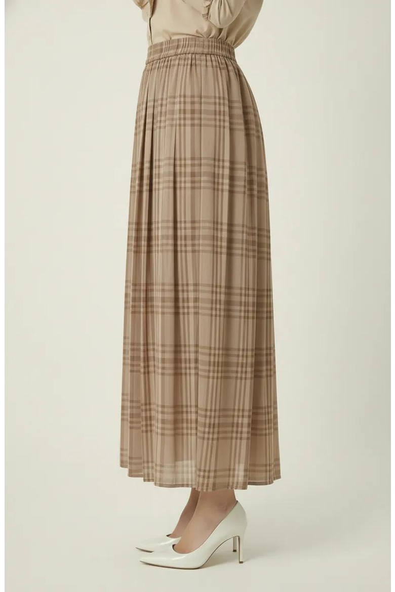 Plaid Pleated Pocket Skirt, Alternate, color, Tan / Beige Plaid