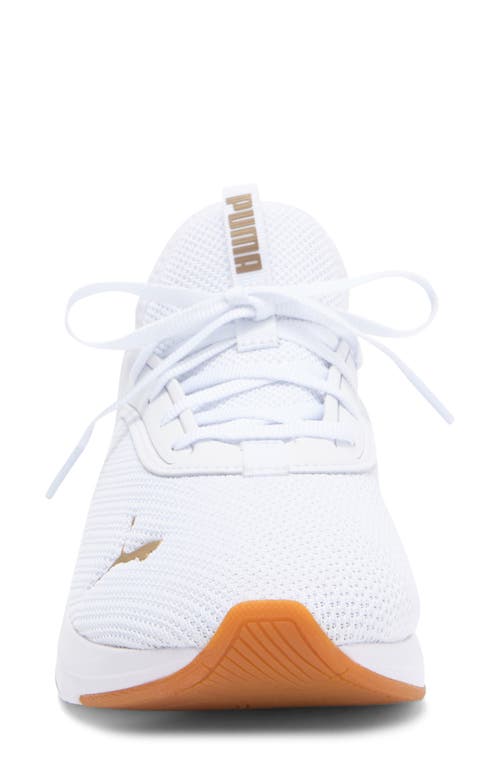 Puma Softride Ruby Luxe Sneaker In  White- Gold-gum