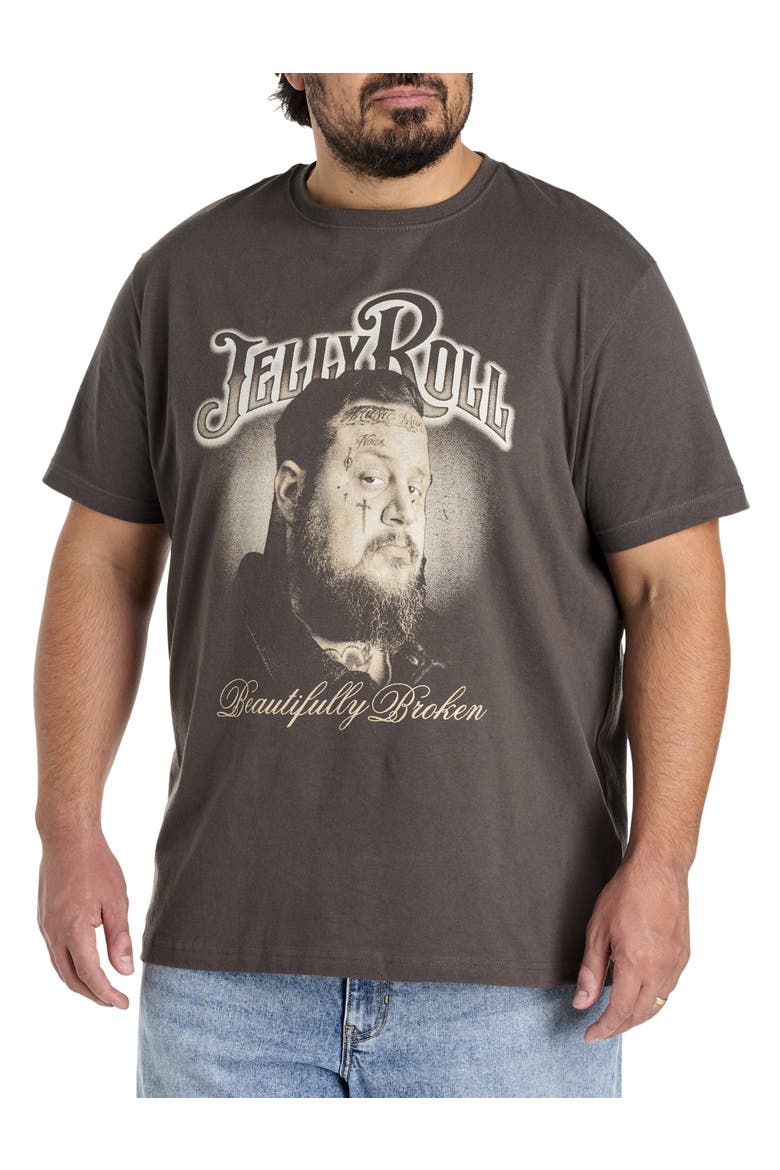 Big & Tall Jelly Roll Beautifully Broken Graphic Tee, Main, color, GRAPHITE