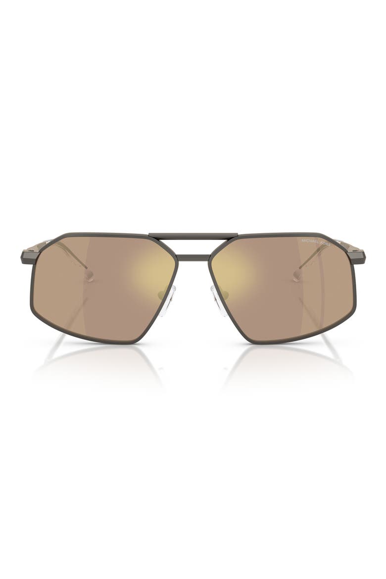 60mm Irregular Sunglasses, Main, color, MATTE GUNMETAL / HUSK MIRROR