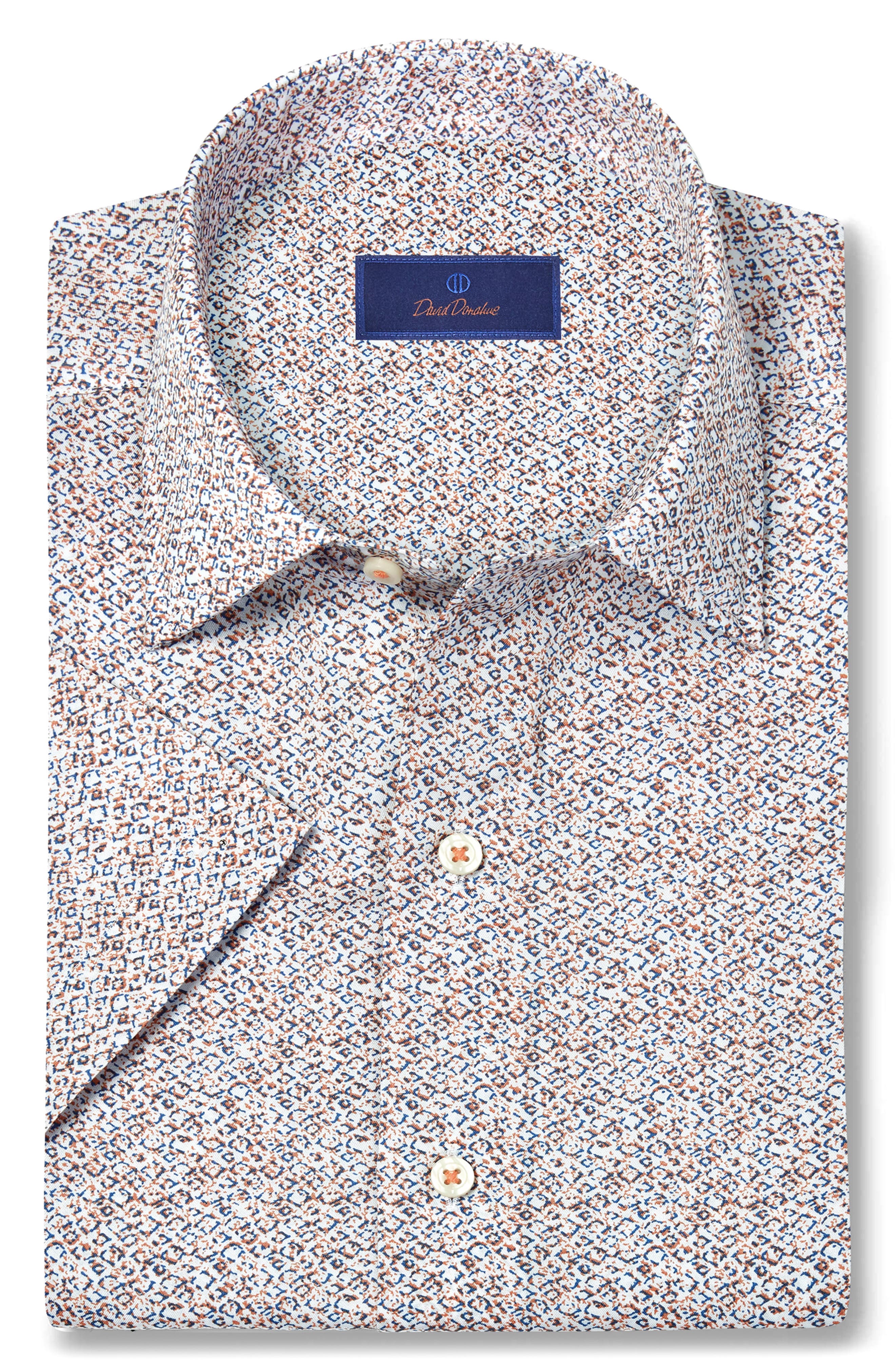 David Donahue Abstract Print Lyocell Short Sleeve Shirt