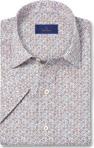 David Donahue Abstract Print Lyocell Short Sleeve Shirt