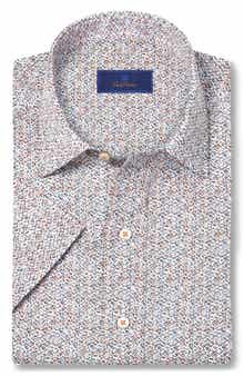 David Donahue Abstract Print Lyocell Short Sleeve Shirt