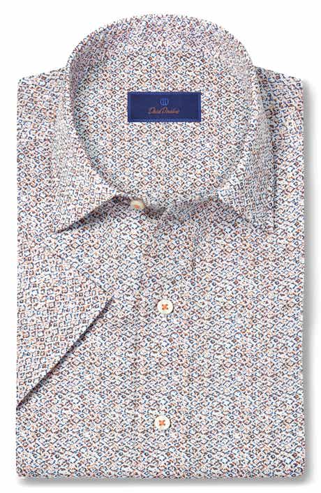 David Donahue Abstract Print Lyocell Short Sleeve Shirt