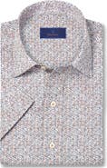 David Donahue Abstract Print Lyocell Short Sleeve Shirt