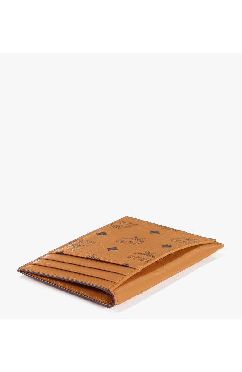 MCM N/S Card Case in Visetos Original, Alternate, color, Cognac