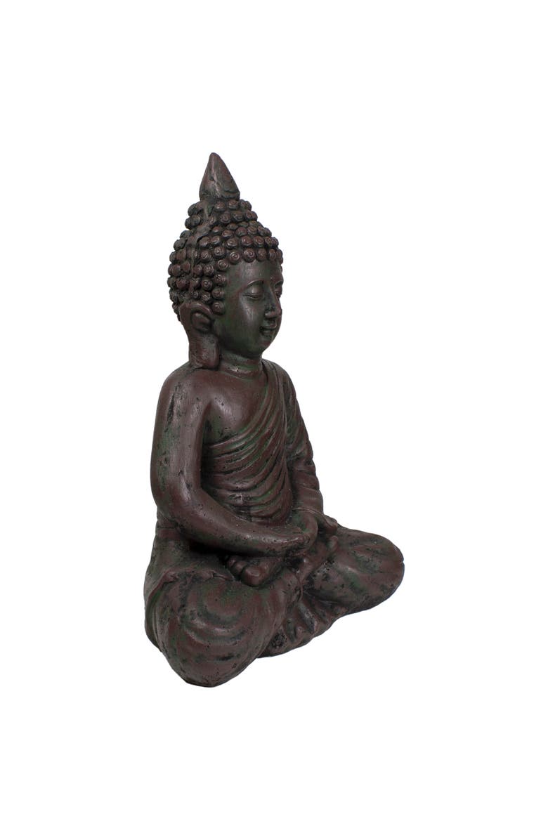 Northlight 17.5" Dark Brown Meditating Buddha Outdoor Garden Statue, Alternate, color, Brown