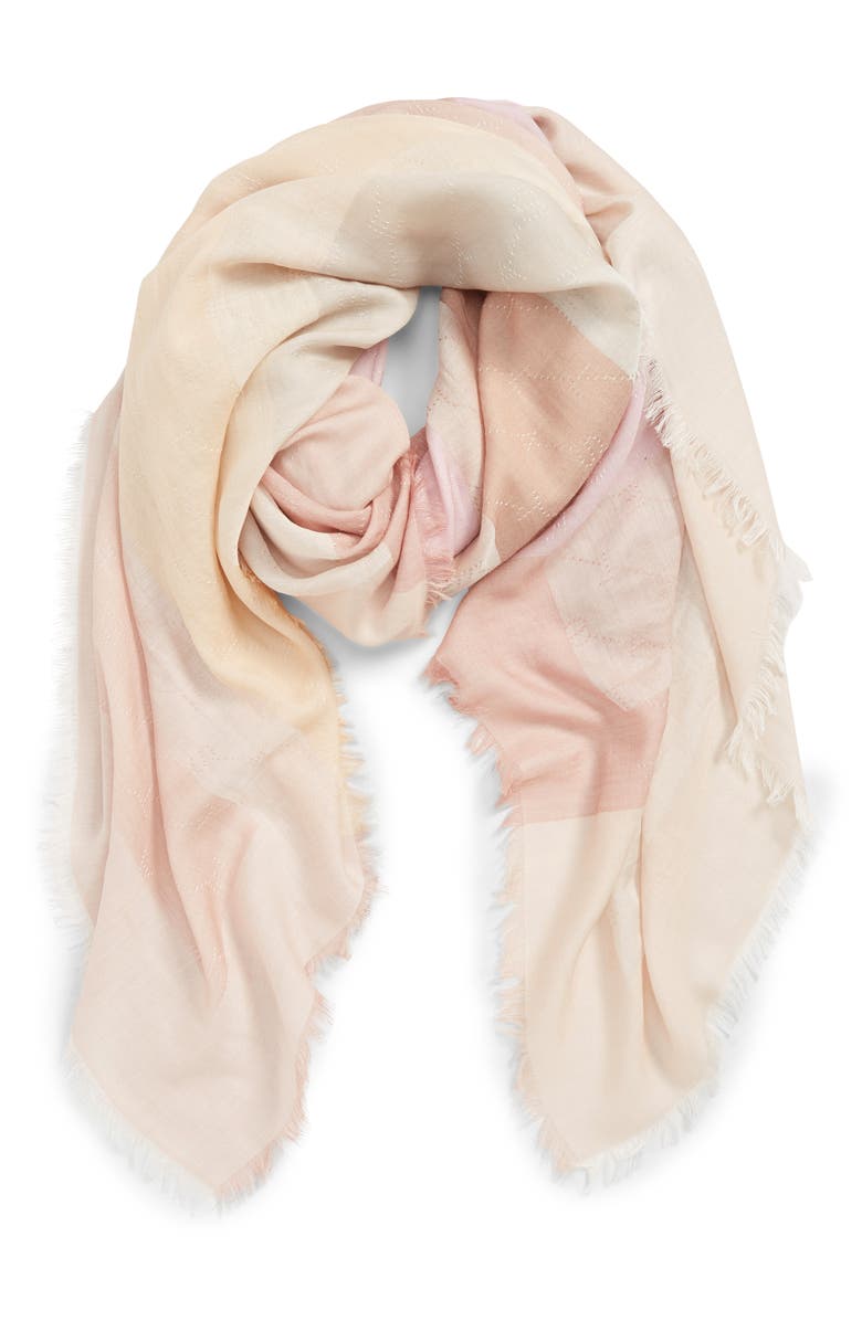 Stella McCartney Monogram Ombré Stripe Scarf, Main, color,