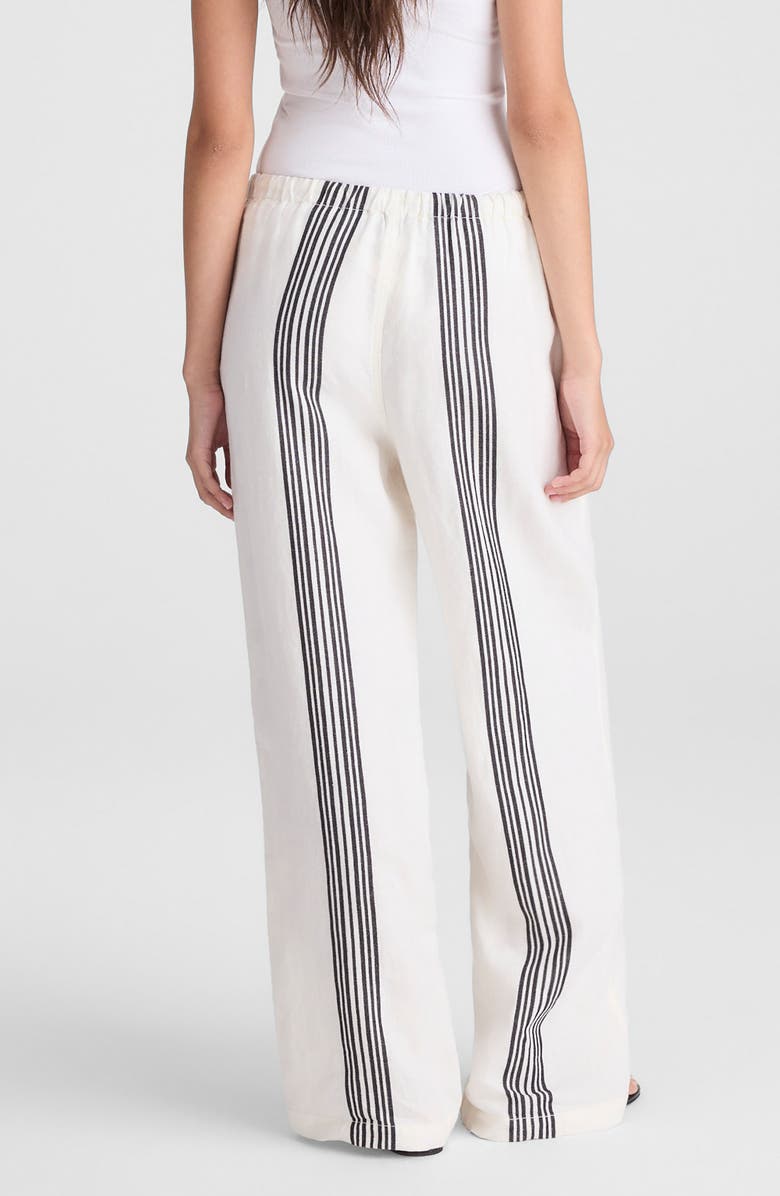 Madewell Linen Blend Pull-On Pants, Alternate, color, Bold Placement Stripe Black