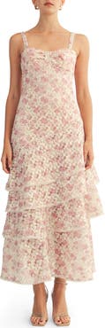 Arose Studio Lorraine Layered Ruffle Sleeveless Maxi Dress
