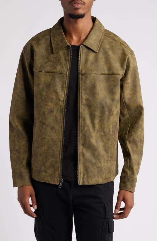 PacSun Textured Faux Leather Jacket in Coffee 