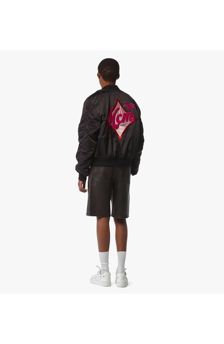 MCM x SNIPES Satin Bomber Jacket, Alternate, color, Black