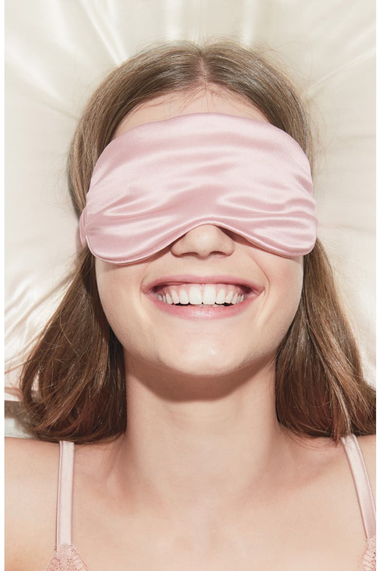 slip™ for beauty sleep Pillowcase & Eye Mask Set, Alternate, color, WHITE/ PINK