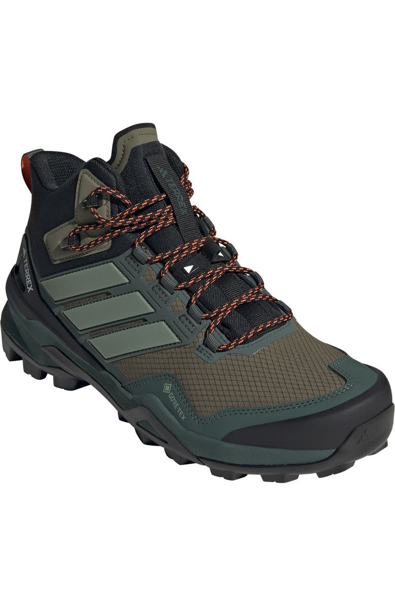 adidas Terrex Skychaser Gore-Tex<sup>®</sup> Hiking Shoe, Main, color, Olive/ Silver Green/ Black