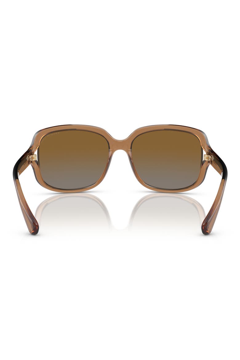 57mm Polarized Square Sunglasses, Alternate, color, BROWN / BROWN GREY POLAR