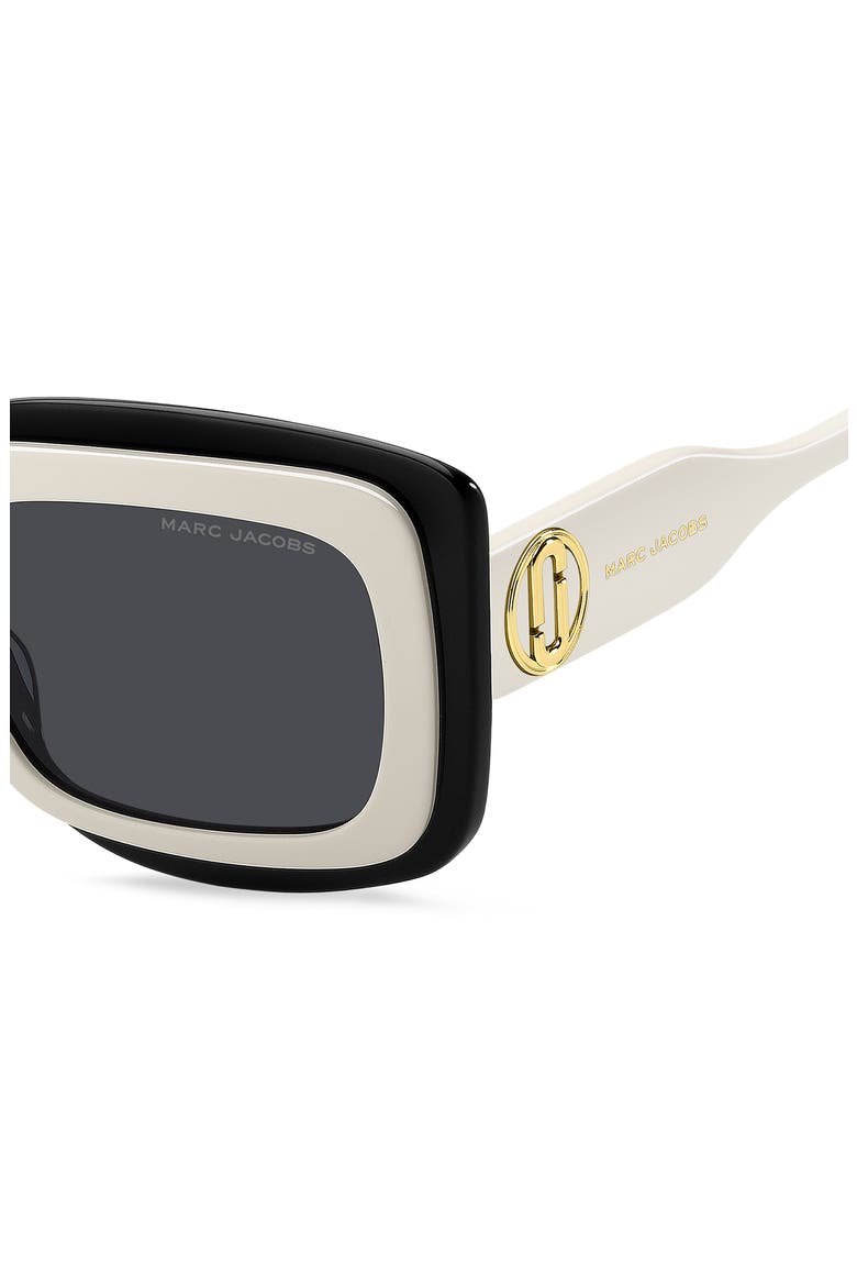 54mm Rectangular Sunglasses, Alternate, color, WHITE BLACK/ GREY