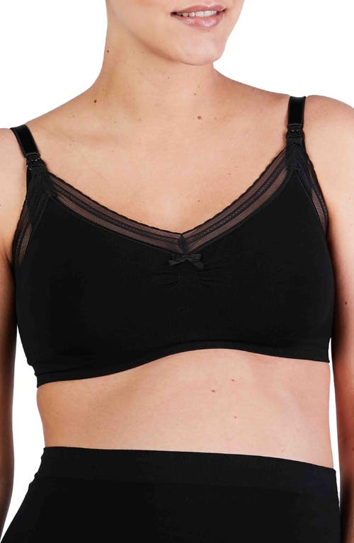 Cache Coeur Milk Seamless Wireless Maternity/Nursing Bra in Black at Nordstrom, Size Large