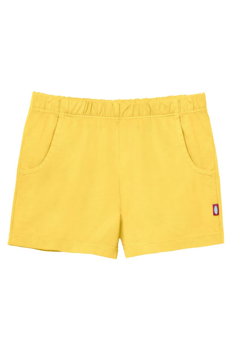 Girls Soft 100% Cotton UPF 50+ Jersey Pocket Shorts, Main, color, Yellow