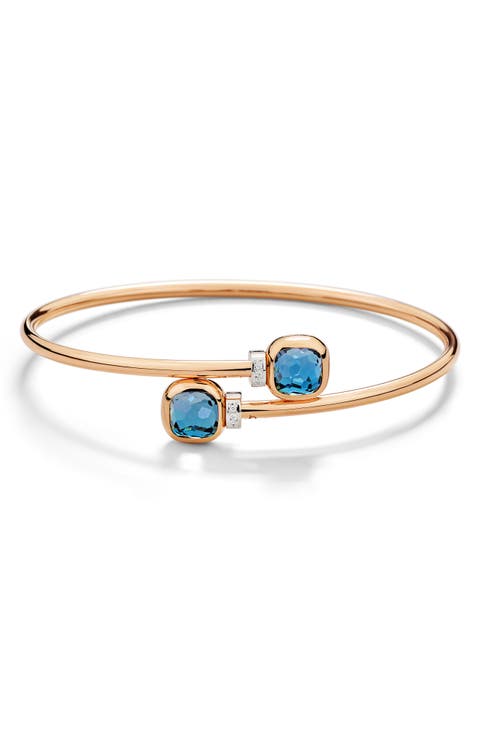Nudo London Blue Topaz & Diamond Bypass Bracelet