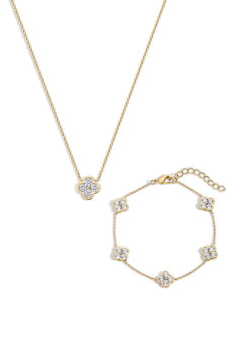 Camilla Clover Necklace and Bracelet - Set of 2