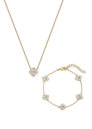 Electric Picks Camilla Clover Necklace and Bracelet - Set of 2