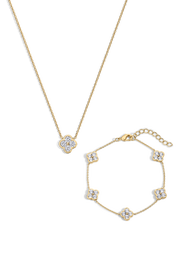 Electric Picks Camilla Clover Necklace and Bracelet - Set of 2