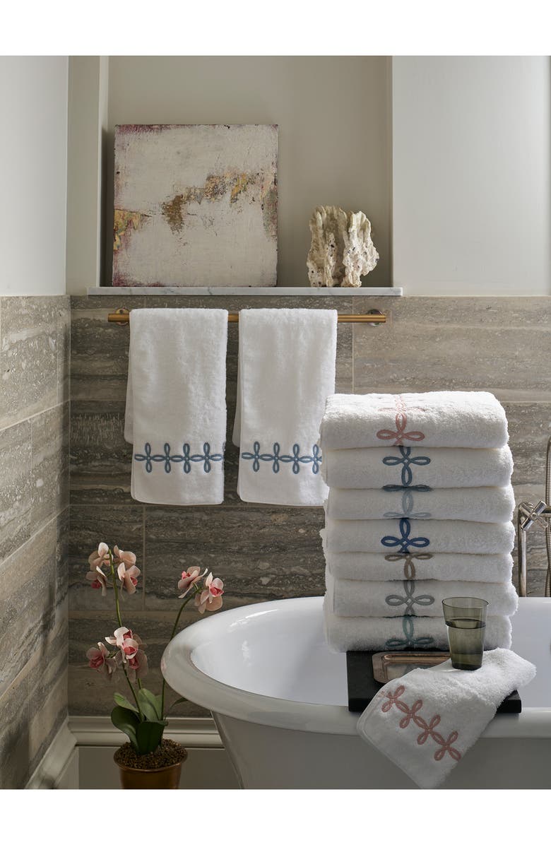 Matouk Gordian Knot Egyptian Cotton Wash Cloth, Alternate, color, Silver