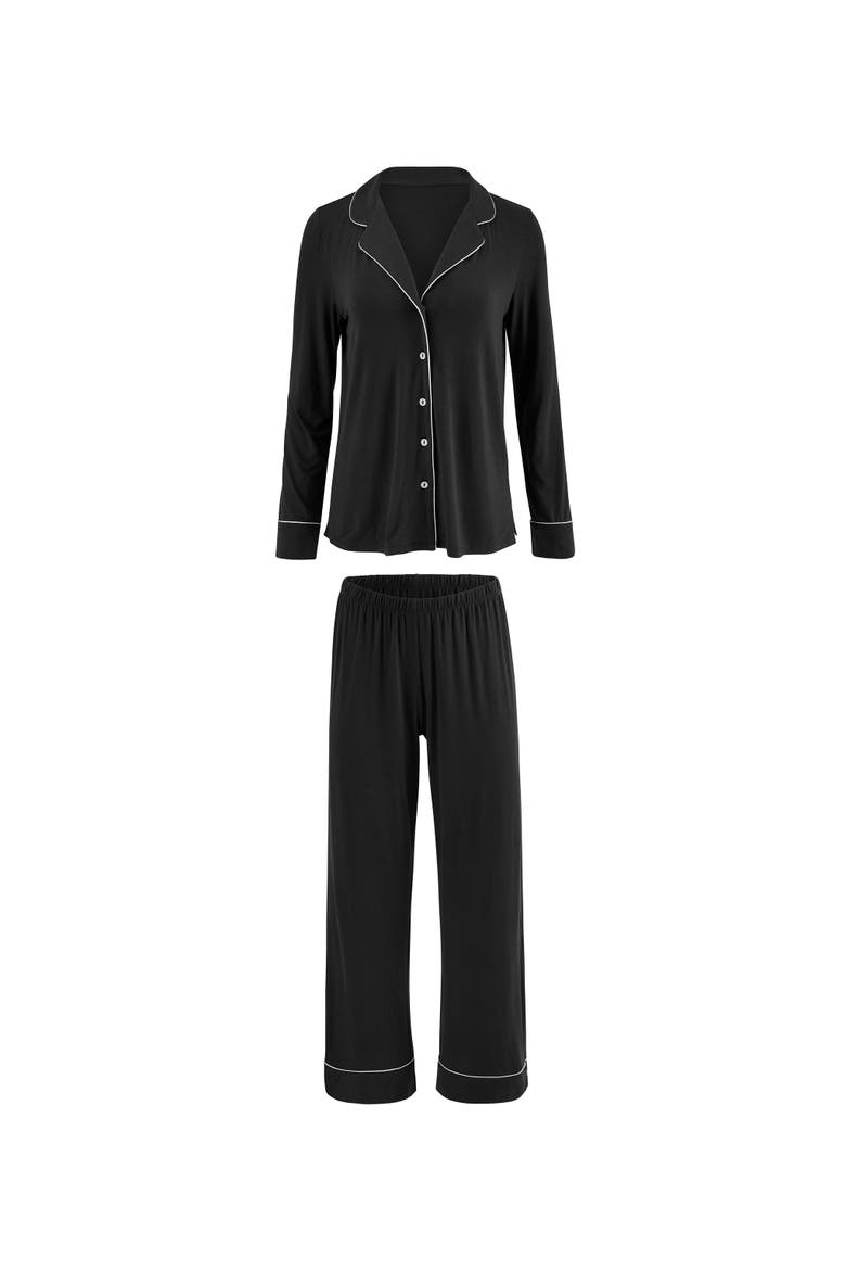 Matilda Long Sleeve Top & Pants Pajama Set, Alternate, color, Black