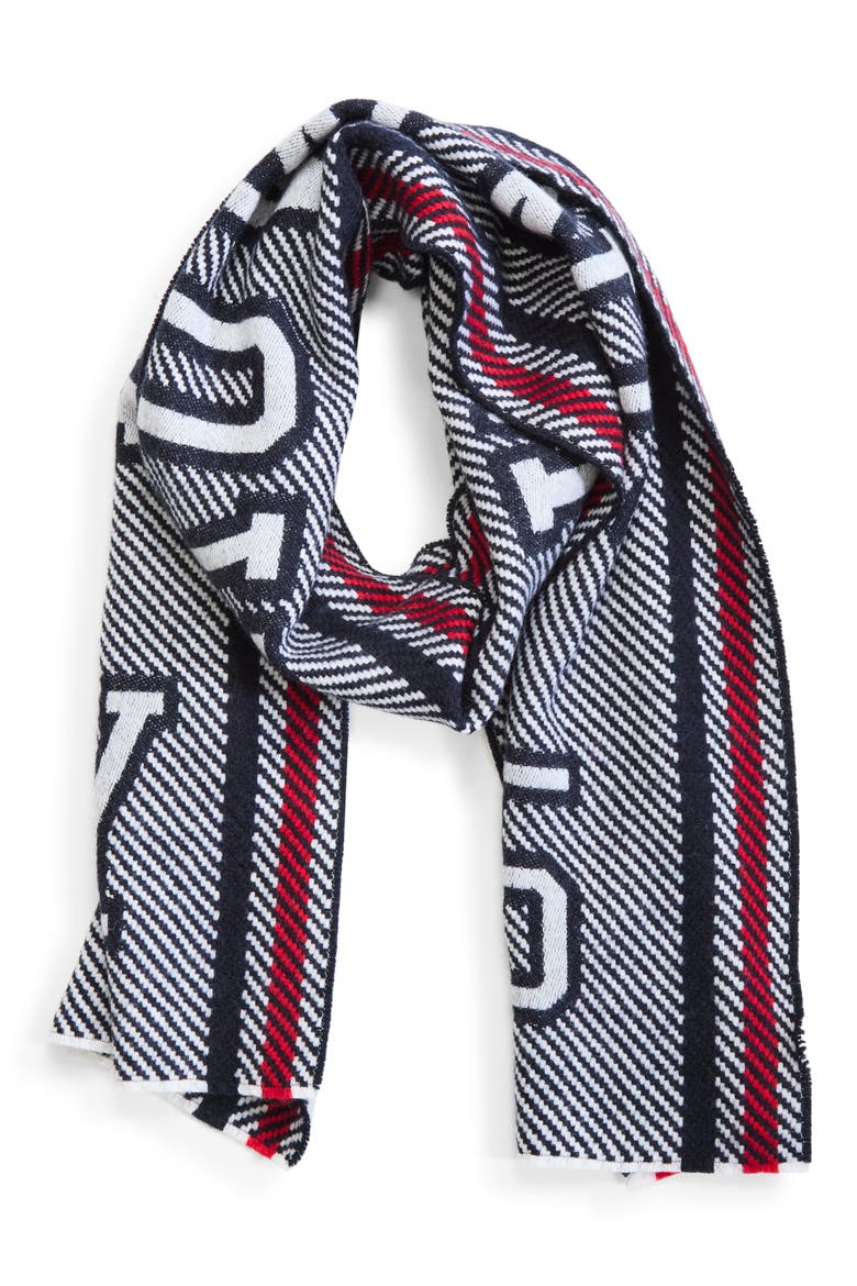 Varsity Logo Virgin Merino Wool Scarf, Alternate, color, RWBWHT