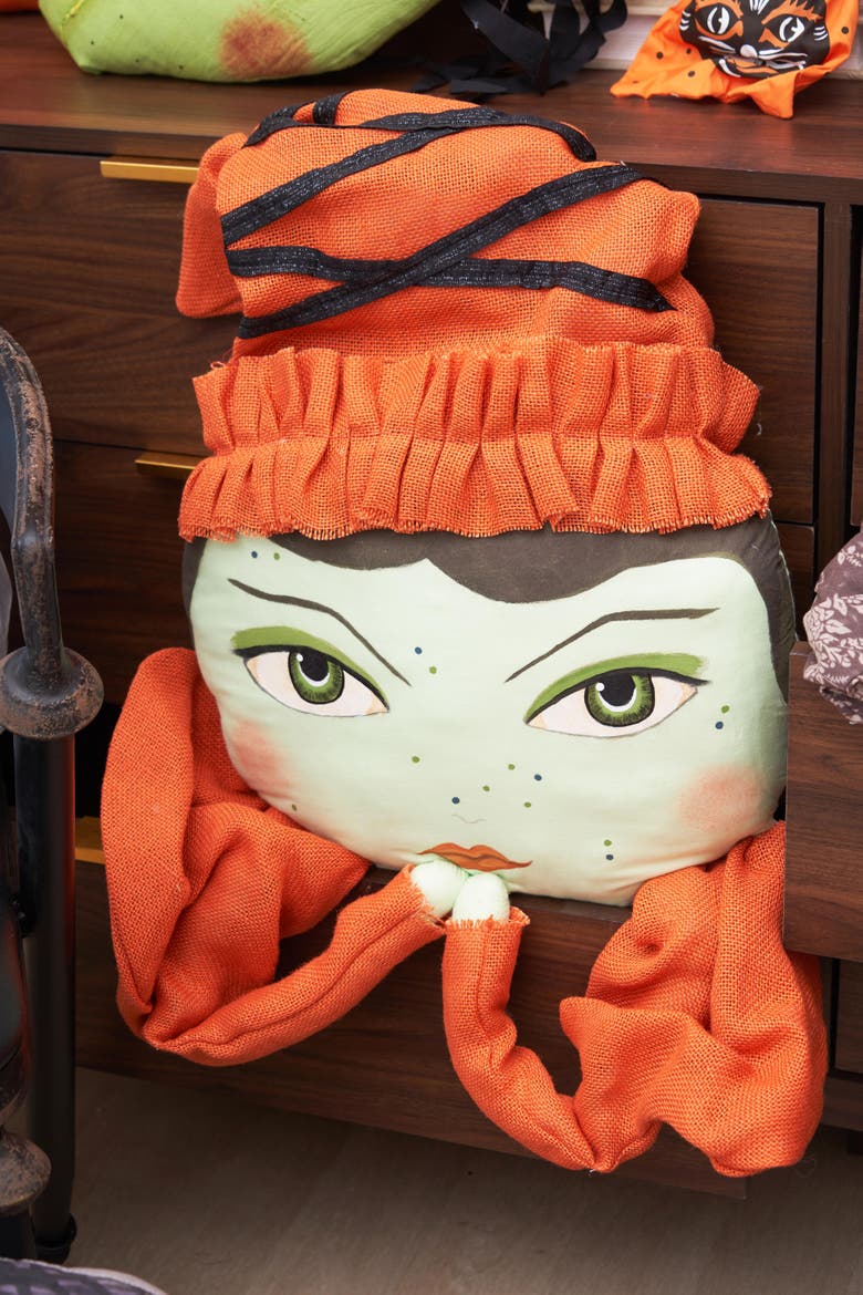 Larae Zombinaland Halloween Decorative Soft Figurine Pillow, Alternate, color, Orange