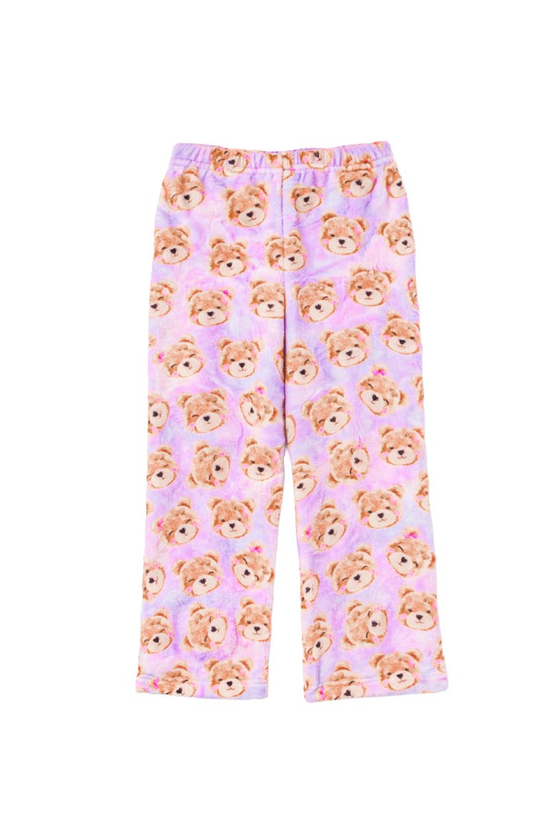 Plush Lavender Teddy Print loungewear pant, Main, color, Lavender Teddy Print