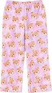 Preppy Goose Plush Lavender Teddy Print loungewear pant