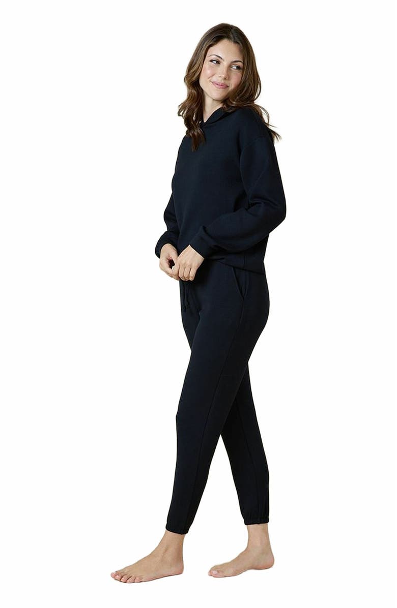 Softies Athleisure DreamTech Oversize Hoodie Lounge Set, Alternate, color, Black