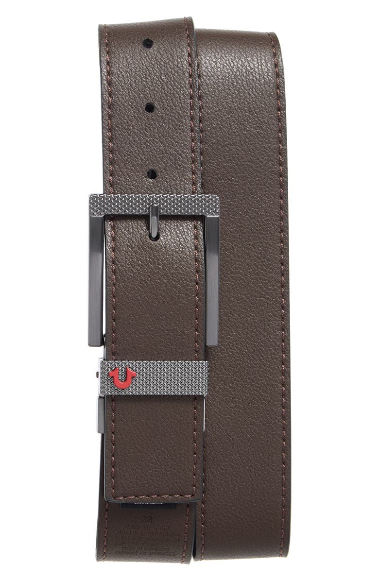 True Religion Gamma Reversible Leather Belt, Alternate, color,