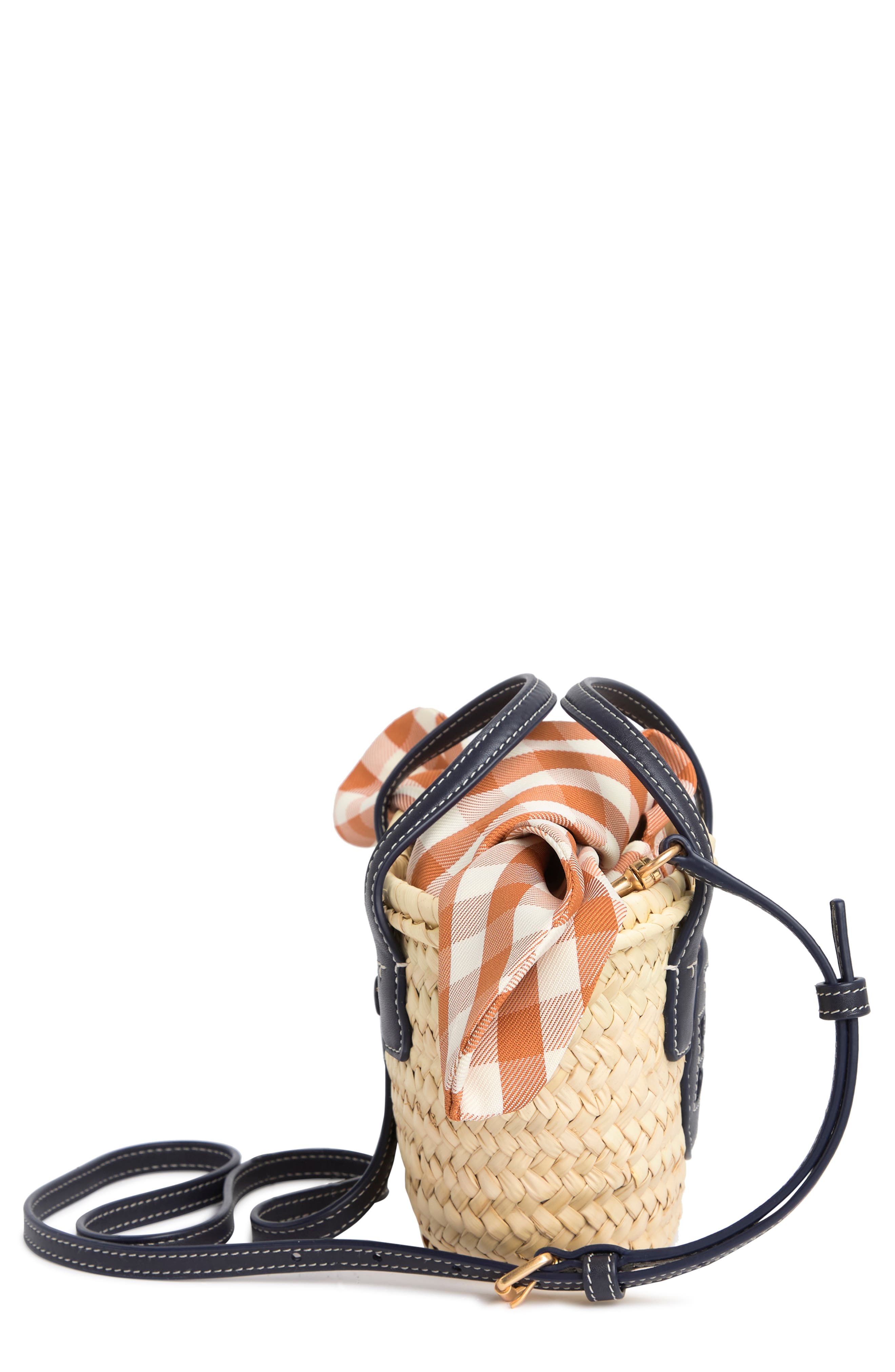 Tory Burch Ella Straw Basket Micro Bag, Alternate, color, 