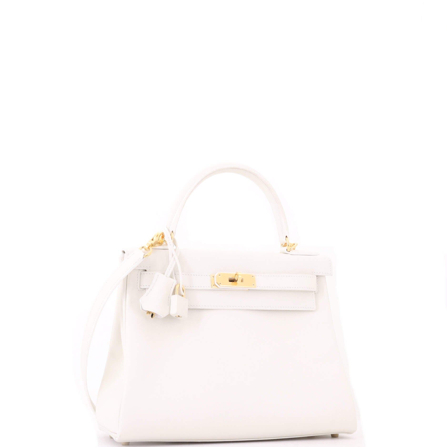 Kelly Handbag White Evercolor with Gold Hardware 28, Alternate, color, New White