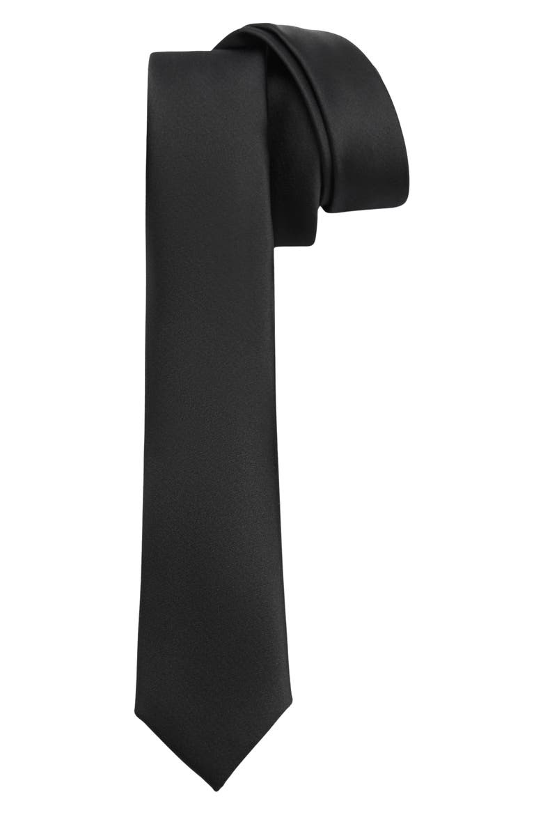 Narrow Tie, Main, color, BLACK