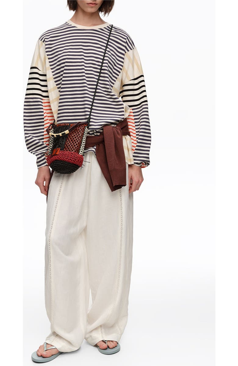 Bimba y Lola Woven Leather Mini Bag, Alternate, color, Red