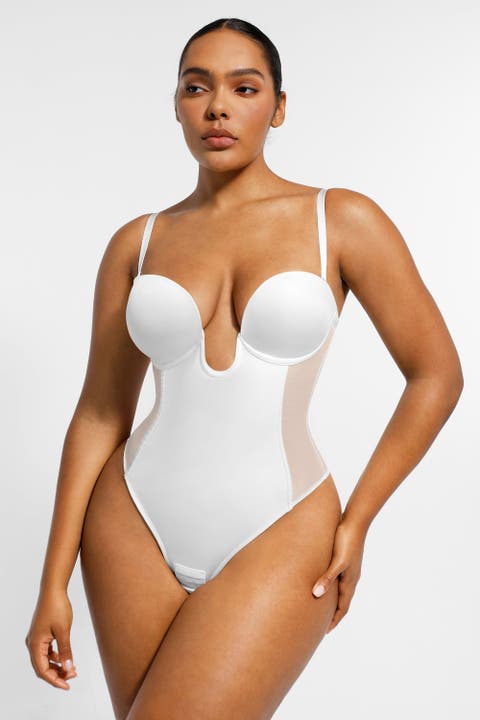 AirSlim Deep Plunge Low-Back Thong Bodysuit