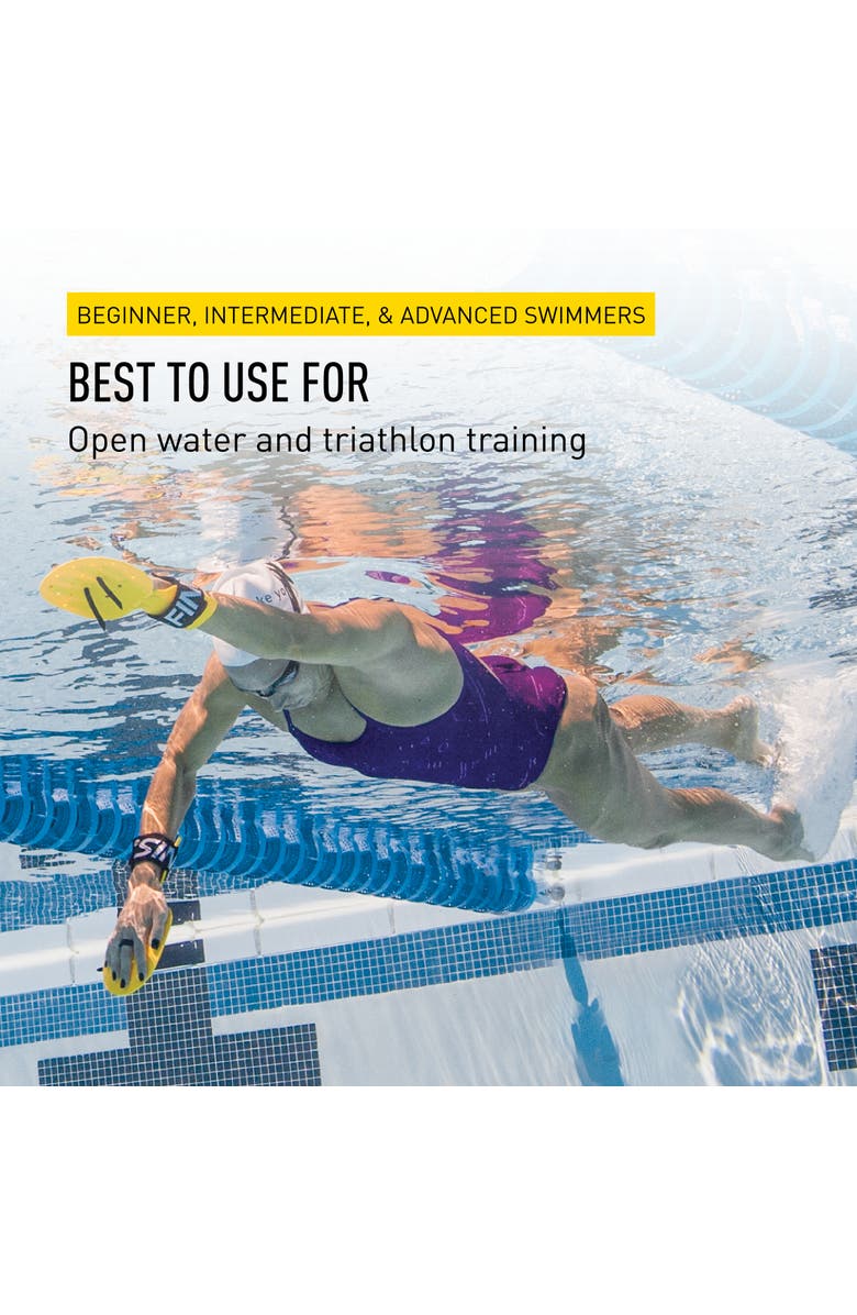 FINIS Bolster Swim Paddles Stroke Technique Trainer for Competitive and Fitness Swimming Builds Strength All Swim Strokes, Alternate, color, Yellow