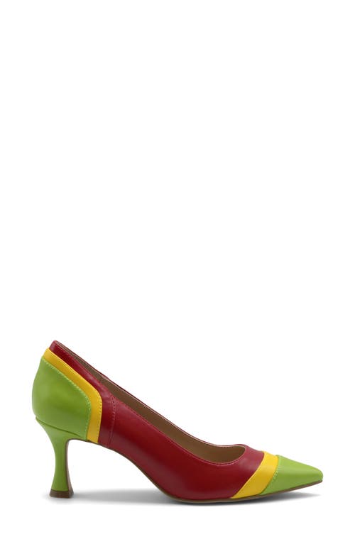 Charles David Aleesha Pointed Toe Pump In Red/yellow/green