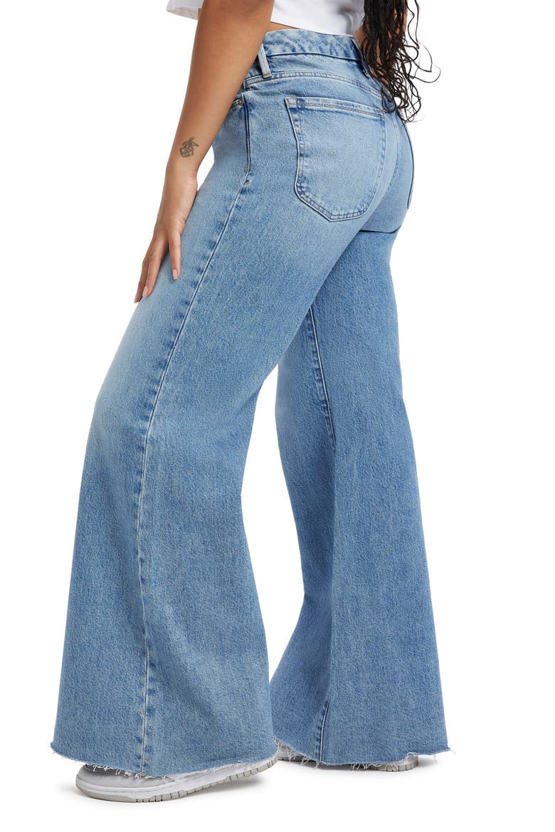 Good Waist Raw Hem Palazzo Jeans, Alternate, color, INDIGO259