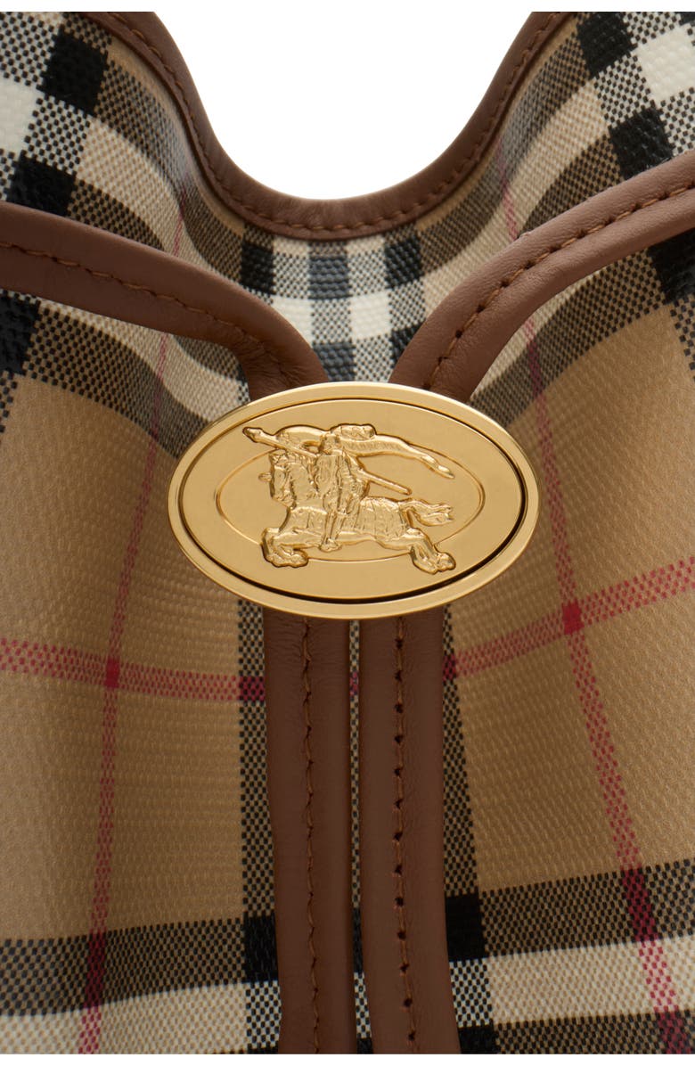 Burberry Small Check Bucket Bag, Alternate, color, Archive Beige