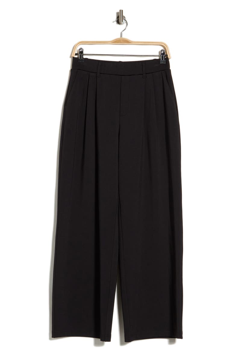 Adjustable Waist Wide Leg Knit Pants, Alternate, color, BLACK
